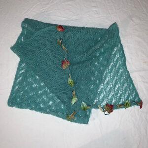 Women's Unbranded Teal Multicolor Knit Scarf & Wrap One Size